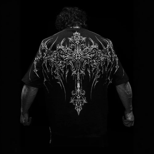 Breathedivinity Men's Oversized T-shirt American Retro Style Casual Sporty Cotton Short Sleeve Print round Neck Tee