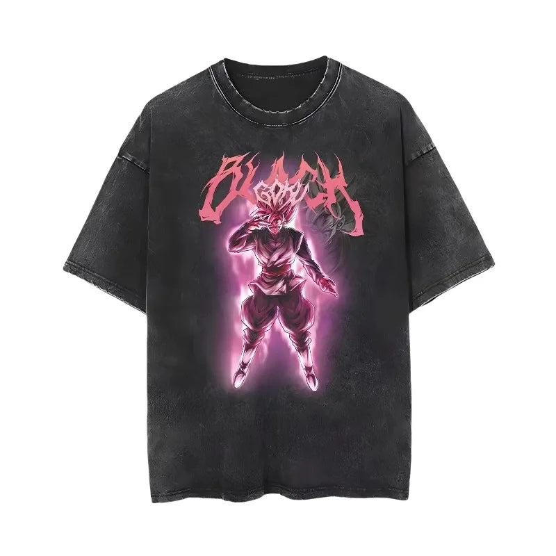 Dragon Ball Summer Men's Washes T-shirts Japanese Anime Goku Graphic Clothing Harajuku Y2K Streetwear 100% Cotton Half-sleeve