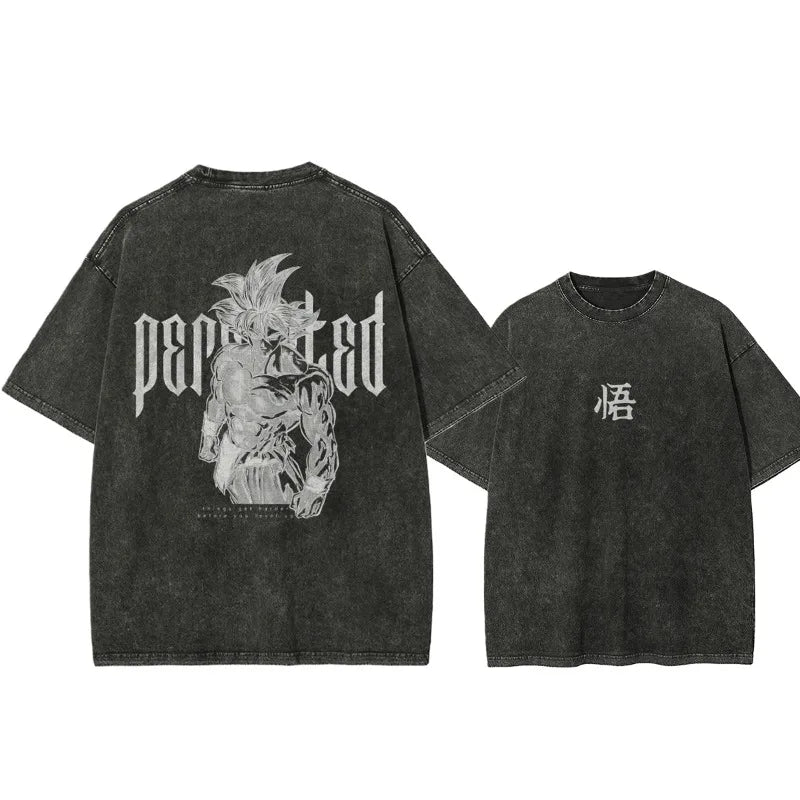 Dragon Ball Summer Men's Washes T-shirts Japanese Anime Goku Graphic Clothing Harajuku Y2K Streetwear 100% Cotton Half-sleeve